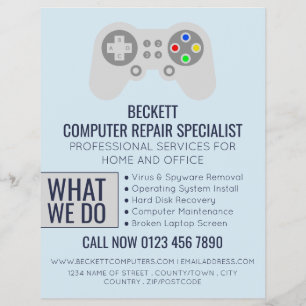 I.T/Computers, Computer Repair Specialist Advert Flyer