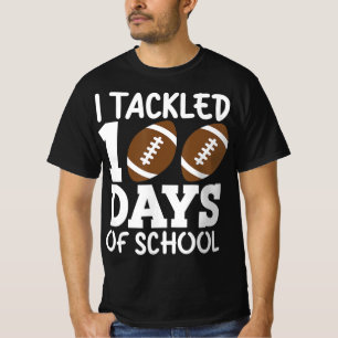 I Tackled 100 Day Of School Football Boy 100th Day T-Shirt