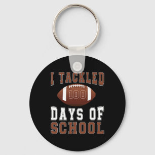 I Tackled 100 Days Football Boys Kids 100th Day Of Key Ring