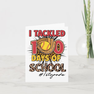 I Tackled 100 Days Of 1st Grade Softbyll Leopard K Card