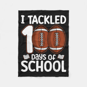 I Tackled 100 Days Of School Baseball Player Kids  Fleece Blanket