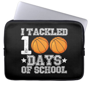 I Tackled 100 Days of School Basketball Laptop Sleeve