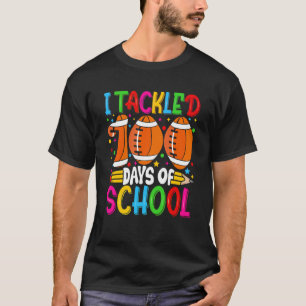 I Tackled 100 Days of School Boys Kids Football  2 T-Shirt