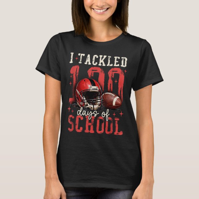 I Tackled 100 Days Of School Football Men Boy Kid  T-Shirt (Front)
