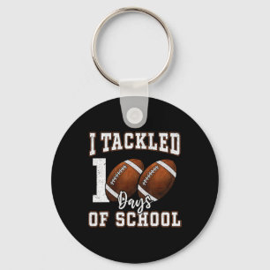 I Tackled 100 Days Of School Footbyll 100th Day Bo Key Ring