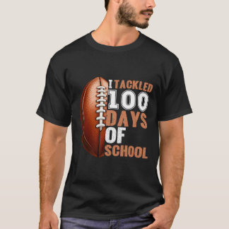 I Tackled 100 Days Of School Shirt Boys Girls Foot