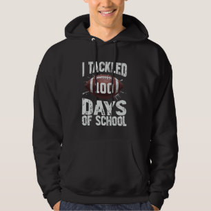 I Tackled 100 Days School 100th Day Football Boys Hoodie
