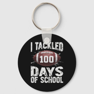 I Tackled 100 Days School 100th Day Football Boys Key Ring