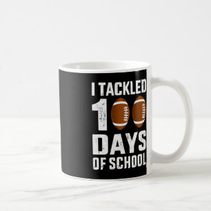 I tackled 100 days school 100th day football stude coffee mug