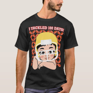 I Tackled 100 Days School Boys  Football Player So T-Shirt