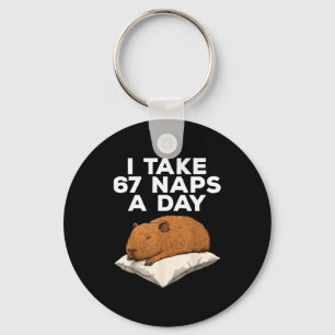 I Take 67 Naps A Day Funny Capybara Six Seven Meme Key Ring