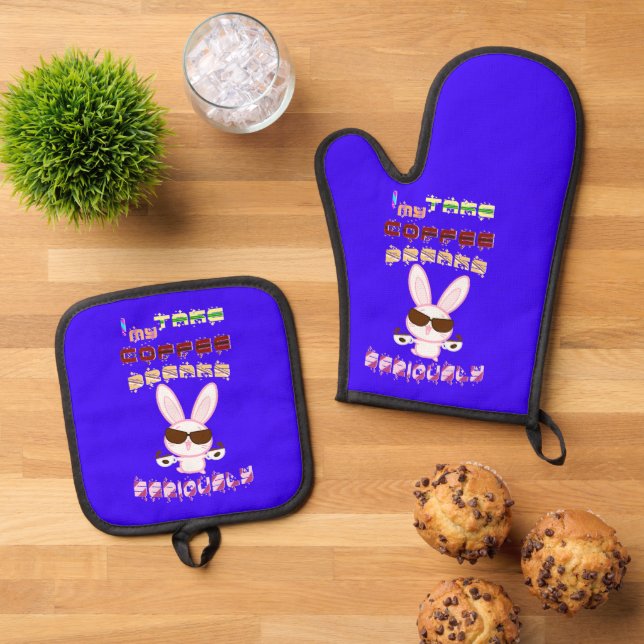 I Take My Coffee Breaks Seriously Oven Mitt & Pot Holder Set (Top Down)