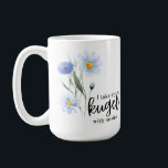 I Take My Kugel With Raisins Coffee Mug<br><div class="desc">A nod to the classic discussion for all the Jewish High Holidays in my family, this design is for those who love their Kugel (egg noodle dessert) with raisins. Illustrated with delicately watercolored blue flowers, the design evokes a classic feeling while paired with a niched saying. If you know, you...</div>