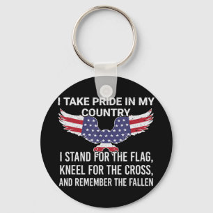 I take pride in my country Veteran Patriot America Key Ring