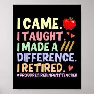 I Taught I Retired Shirt – Proud Retired Infant Te Poster