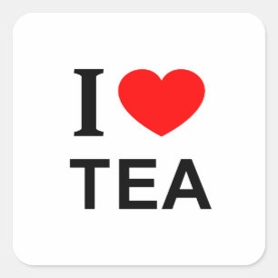 I ❤️ TEA I LOVE TEA I HEART TEA SQUARE STICKER