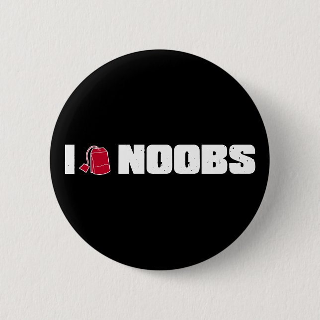 I (teabag) noobs 6 cm round badge (Front)