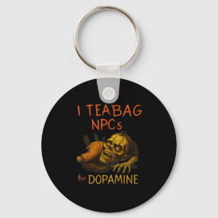 I Teabag Npcs - Funny Zombie Gamer Halloween Hard Key Ring