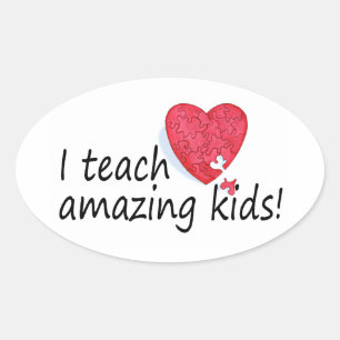 I Teach Amazing Kids Oval Sticker