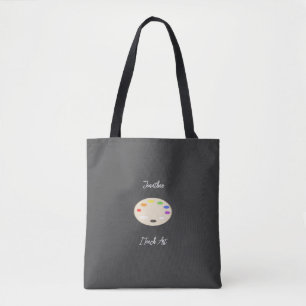 I Teach Art Personalized Paint Palette Black Tote Bag
