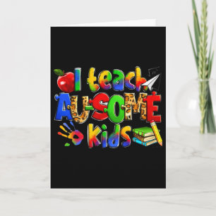 I Teach Au-some Kids Teacher World Autism Awarenes Card