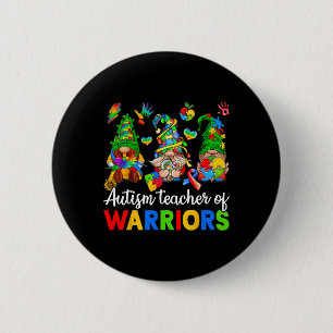 I Teach Awesome Kids Autism Awareness Gnomes 6 Cm Round Badge