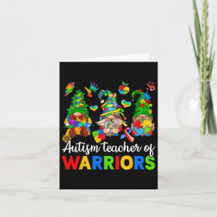 I Teach Awesome Kids Autism Awareness Gnomes Card