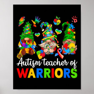 I Teach Awesome Kids Autism Awareness Gnomes Poster