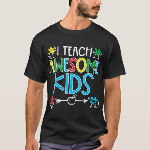 I Teach Awesome Kids Autism Awareness Sped Teacher T-Shirt