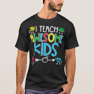 I Teach Awesome Kids Autism Awareness Sped Teacher T-Shirt