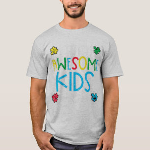 I Teach Awesome Kids Autism Awareness Sped Teacher T-Shirt