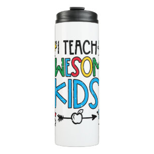 I Teach Awesome Kids Autism Awareness Sped Teacher Thermal Tumbler