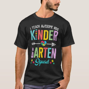 I Teach Awesome Kids First Grade Squad Autism Teac T-Shirt