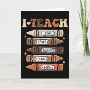 I Teach Black History Month Black Teacher Melanin Card