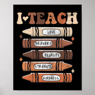 I Teach Black History Month Black Teacher Melanin Poster