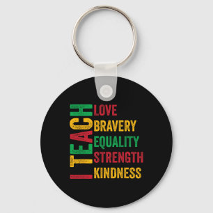 I Teach Black History Month Melanin African Americ Key Ring