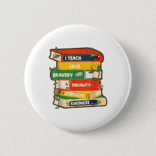 I Teach Black History Month Melanin Afro African T 6 Cm Round Badge