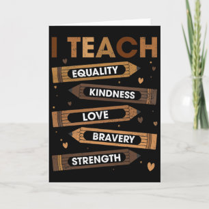 I Teach Black History Month Melanin Afro African T Card