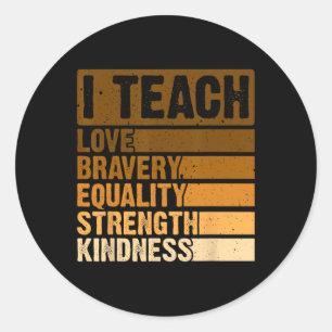 I Teach Black History Month Melanin Afro African T Classic Round Sticker
