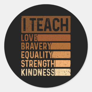 I Teach Black History Month Melanin Afro African T Classic Round Sticker