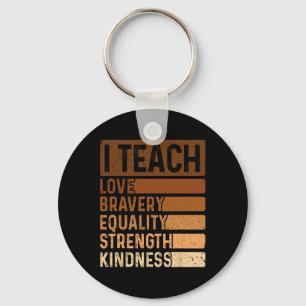 I Teach Black History Month Melanin Afro African T Key Ring