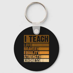 I Teach Black History Month Melanin Afro African T Key Ring