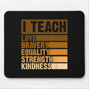 I Teach Black History Month Melanin Afro African T Mouse Pad