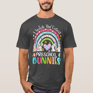 I Teach Cutest Bunnies Preschool Teacher Boho Rain T-Shirt