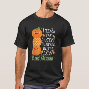 I Teach Cutest Pumpkins In Patch 2nd Grade Hallowe T-Shirt