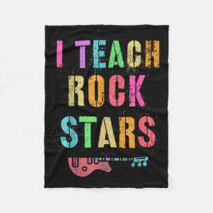 I Teach Rockstars Band Vibes Teacher Rocks My Musi Fleece Blanket