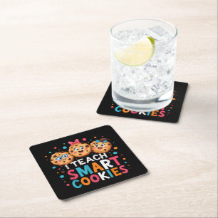 I Teach Smart Cookies Back to School Teacher Square Paper Coaster