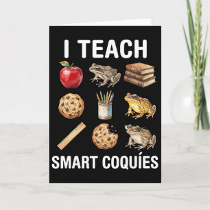 I Teach Smart Coquies Funny Puerto Rico Teacher Gr Card