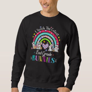 I Teach The Cutest 2nd Grade Bunnies Teacher Easte Sweatshirt