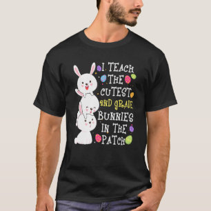 I Teach The Cutest 2nd Grade Bunnies Teacher Easte T-Shirt